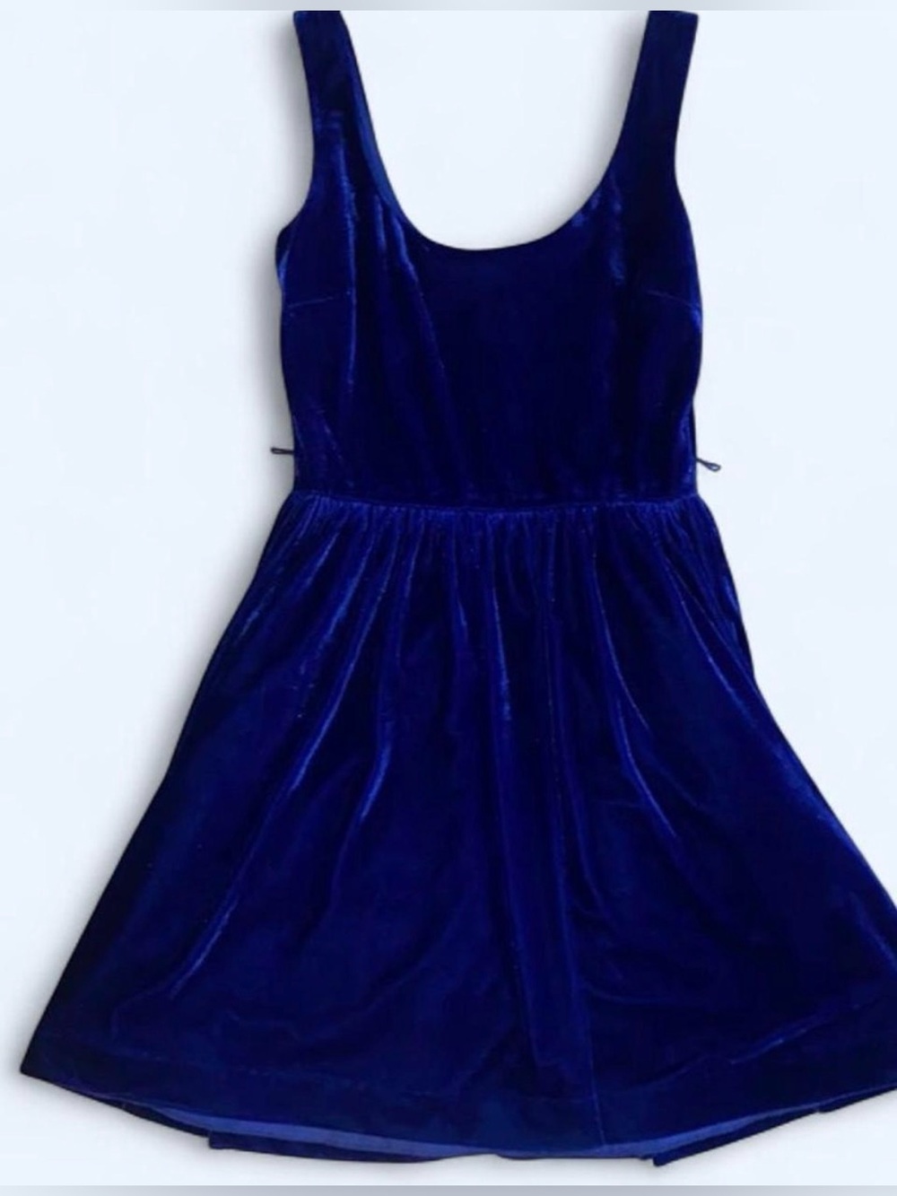 Teeze Me Vintage Y2K Royal Blue Velvet Empire Waist Women’s Dress, SIZE Small